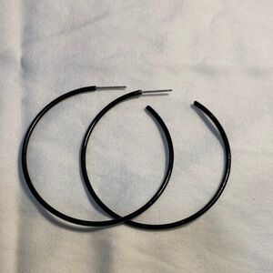 Black Hoop Earrings